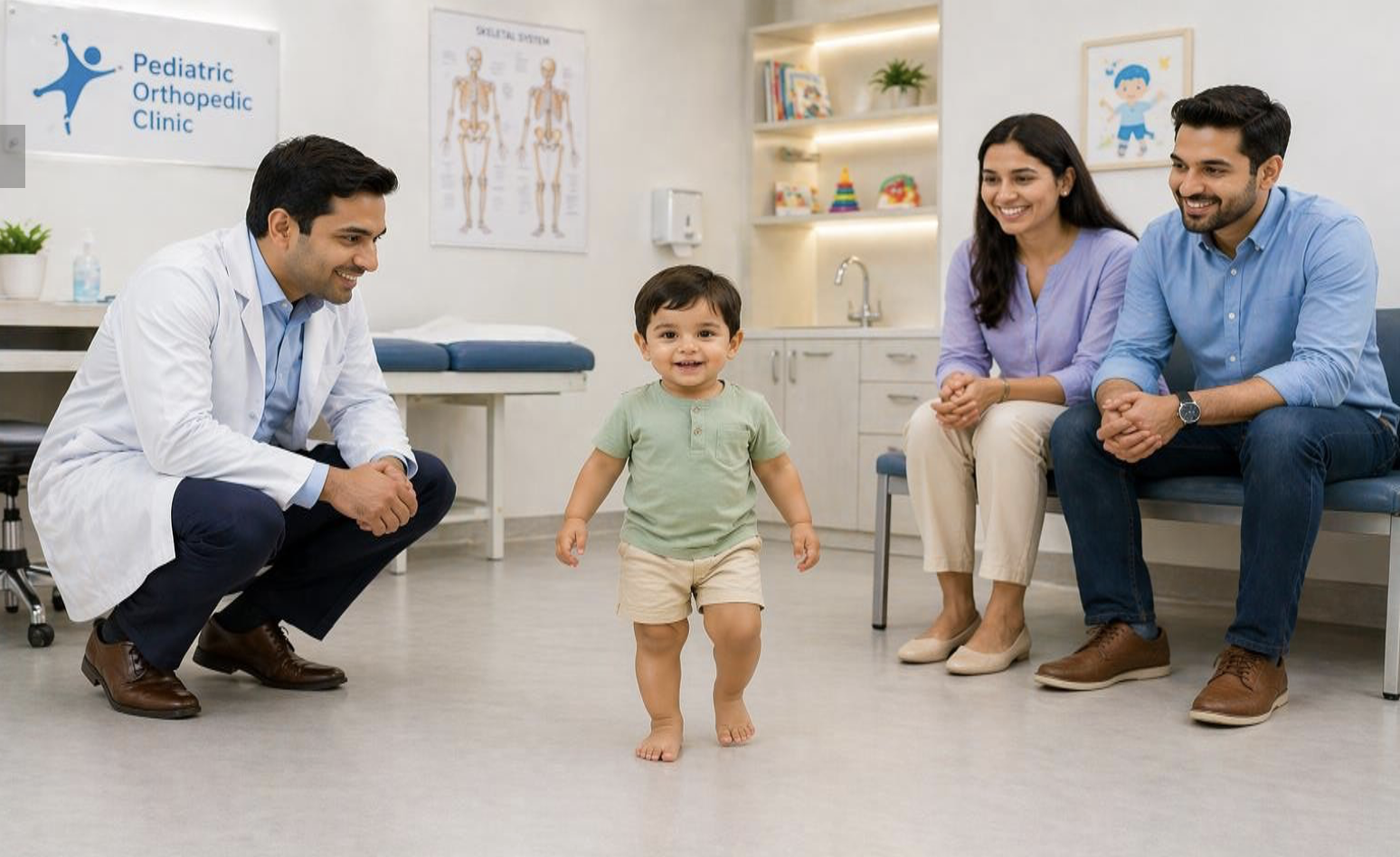 Bowlegs, knock knees and flat feet in children