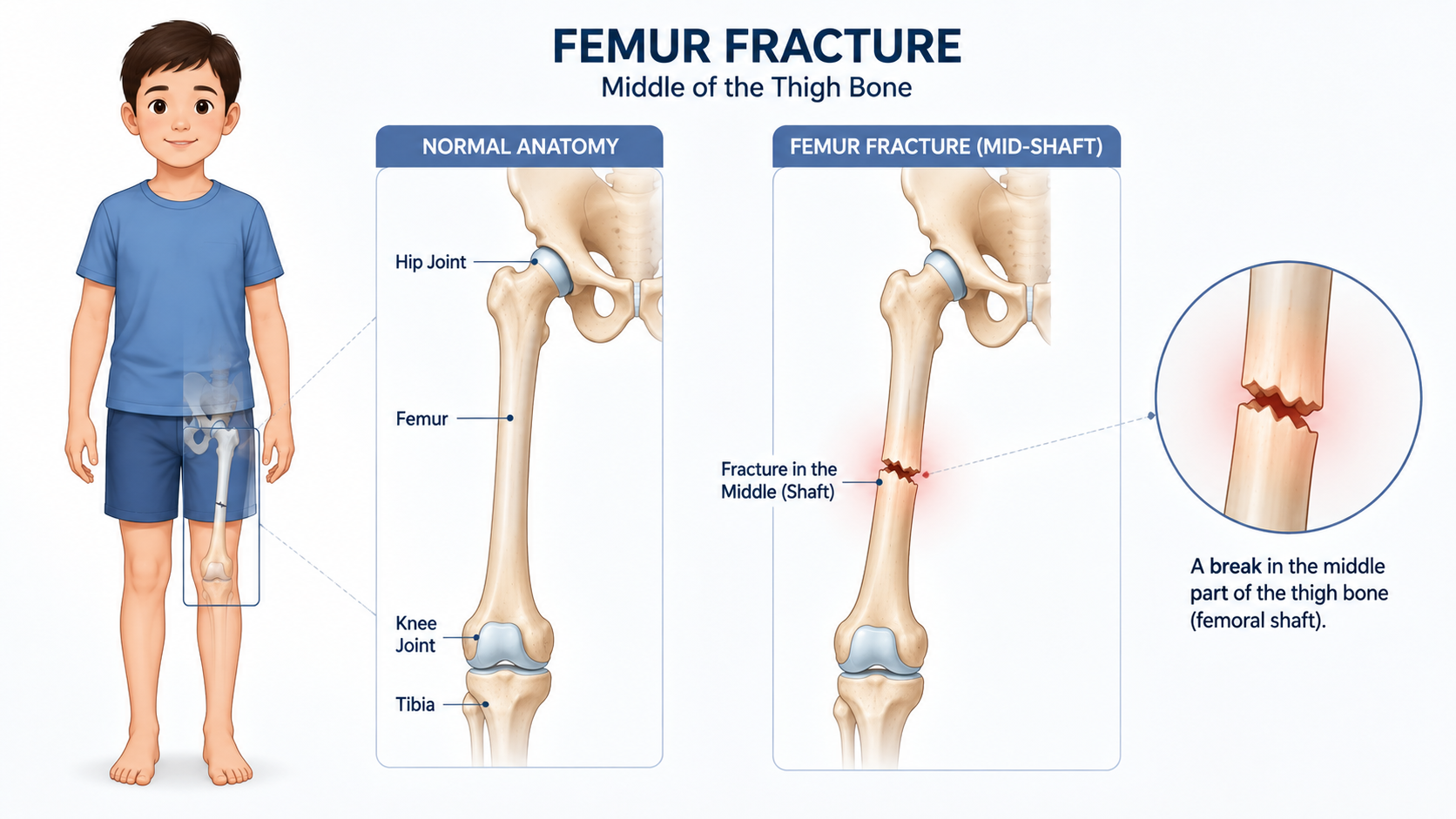 What is a femur fracture in a child