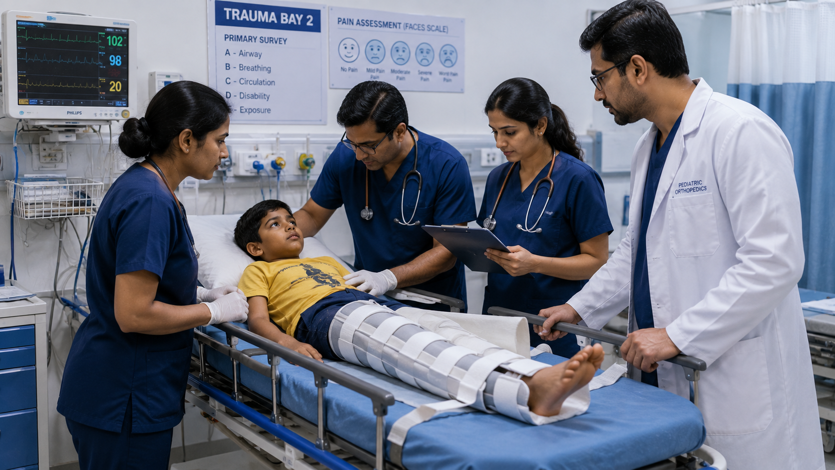 Symptoms of a femur fracture in children
