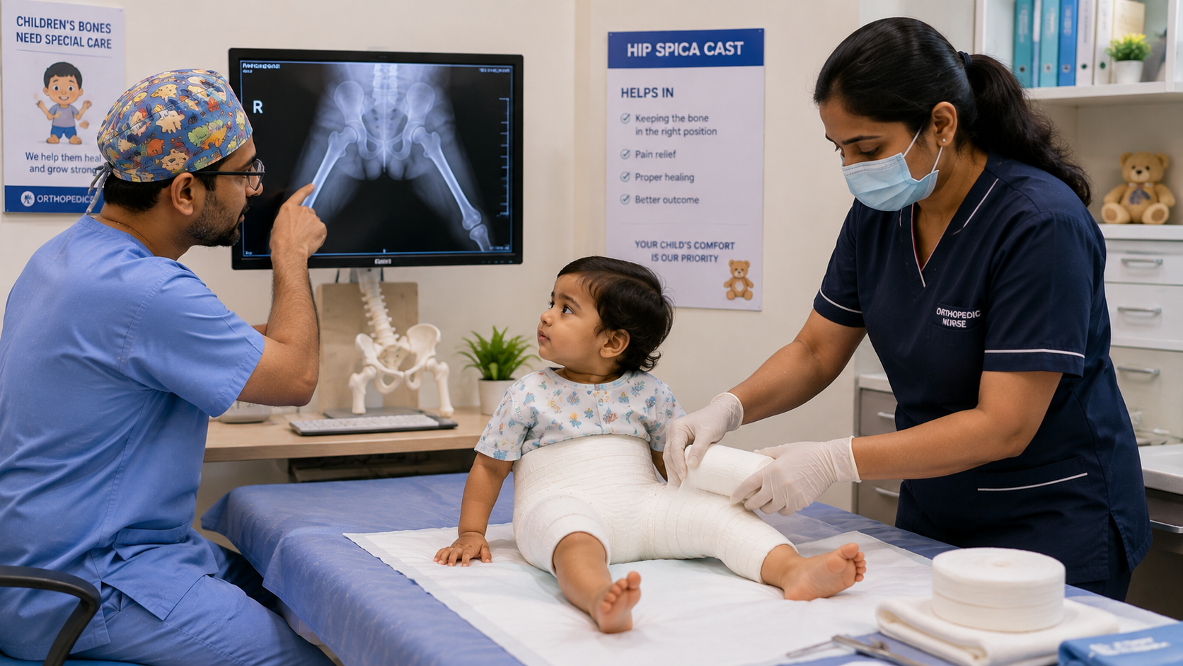 Caring for a child in a hip spica cast