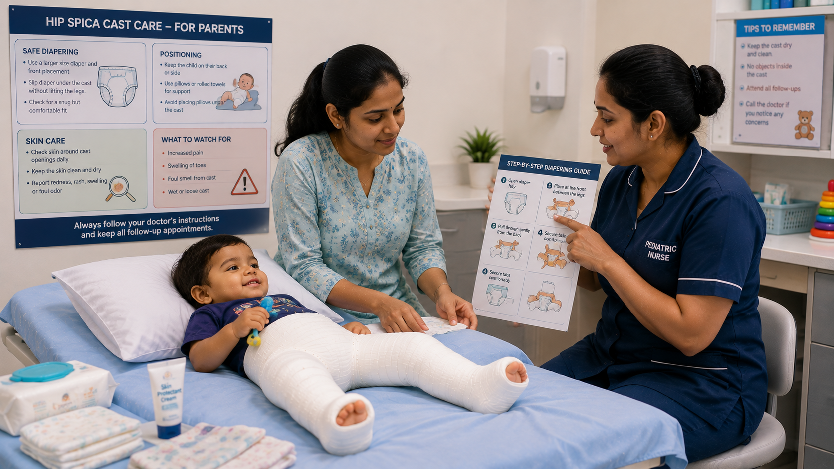 How long a spica cast is needed for femur fracture