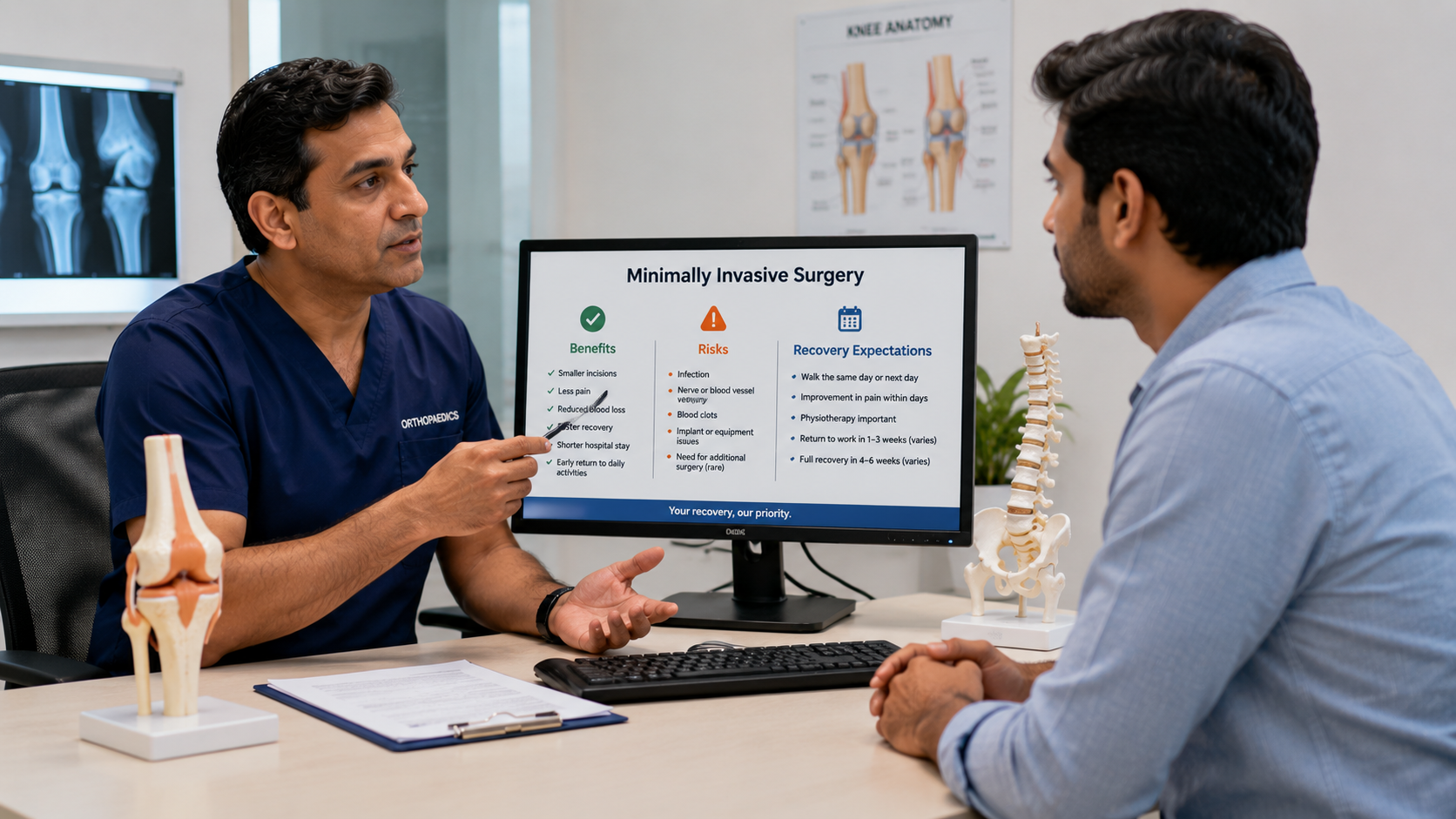 Shorter hospital stay after minimally invasive orthopedic surgery
